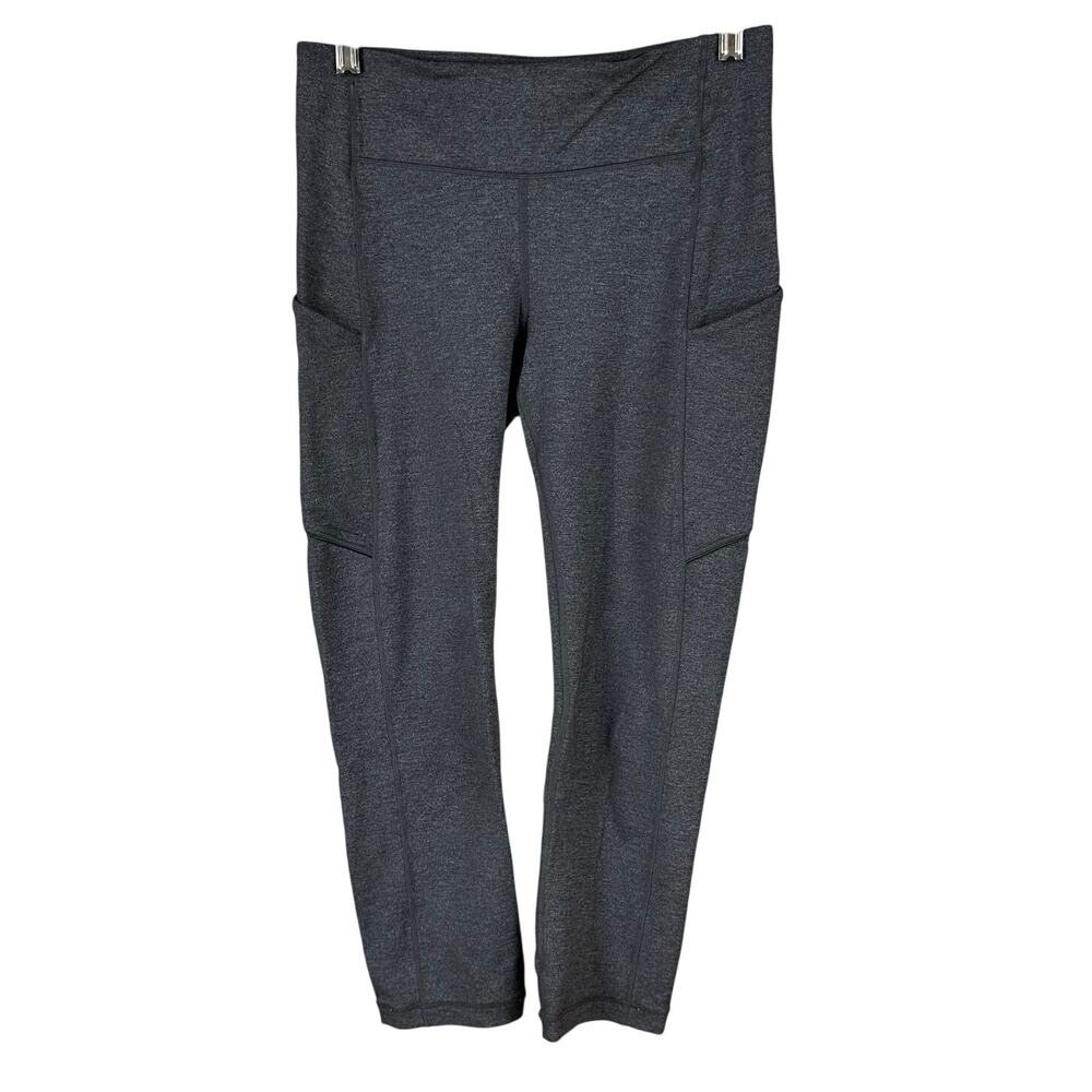 Lululemon Speed Up Crop Heathered Black Women's Size 6 Excellent Used Condition